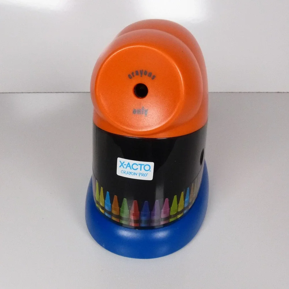 X-ACTO Crayon Pro Electric Crayon Sharpener Orange Blue 1680 Art Supplies